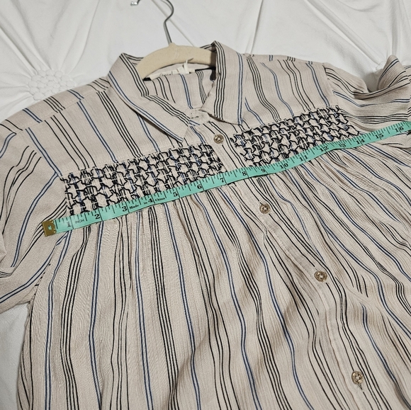 Floreat By Anthropologie Striped Nothfork Tunic Blouse - Picture 11 of 11